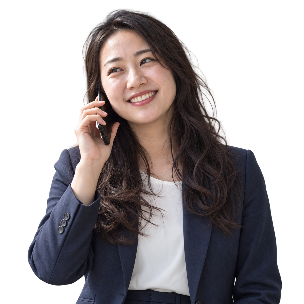 スマートフォンで通話する女性